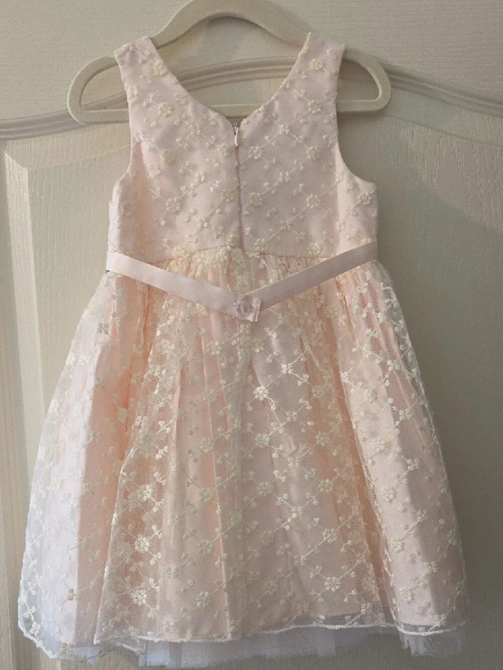 2 Piece American Princess Pink Lace Dress with Faux Fur Bolero